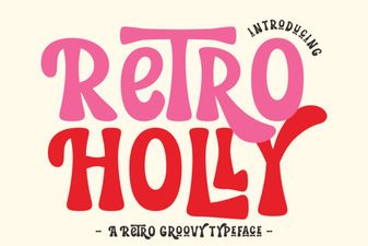 Retro Holly Font for Festive Creative Designs